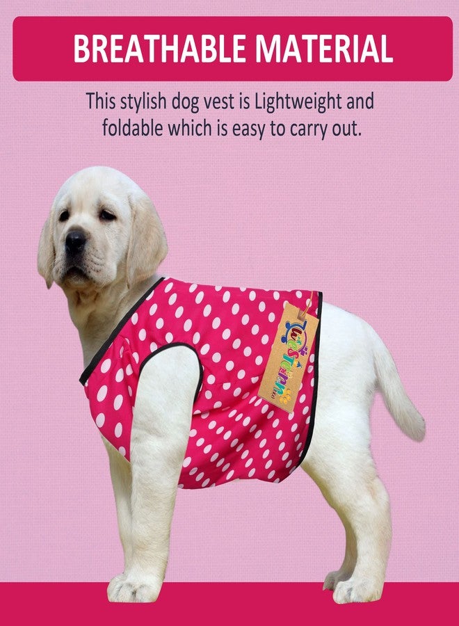 Western Era Funky Soft Cotton Dog T-Shirt | Comfortable & Breathable Dog Clothing | Sleeveless Vest Puppy Outfit |(Polka Pink) (Small) (14inches) - Image 2